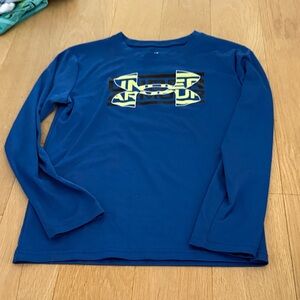 Under Armour Kids Blue and Yellow Long Sleeve Tee
